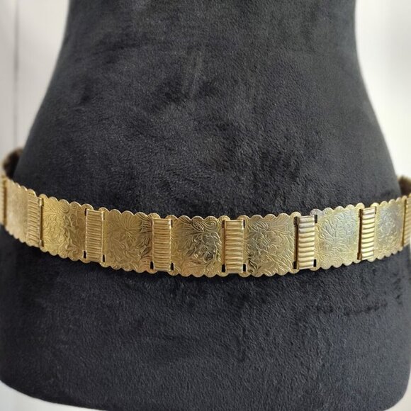 Vintage Unbranded Gold Metal Women's Belt Small - Picture 2 of 11